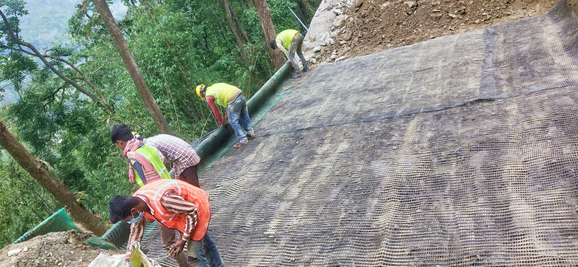 Railway Slope Protection project using geosynthetic solutions in India